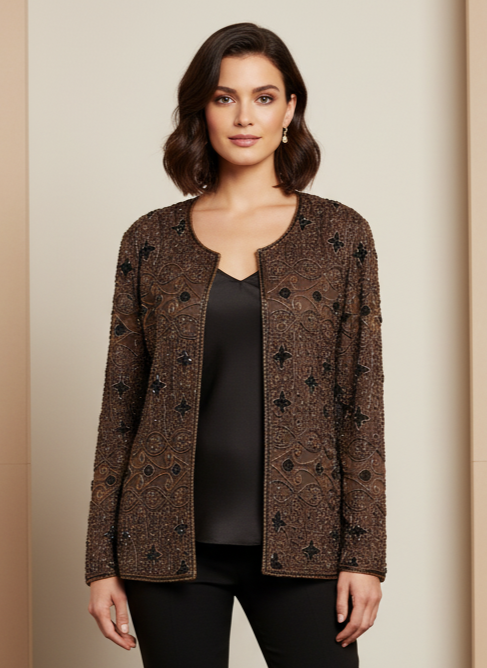 VTG JKARA BEADED EVENING JACKET