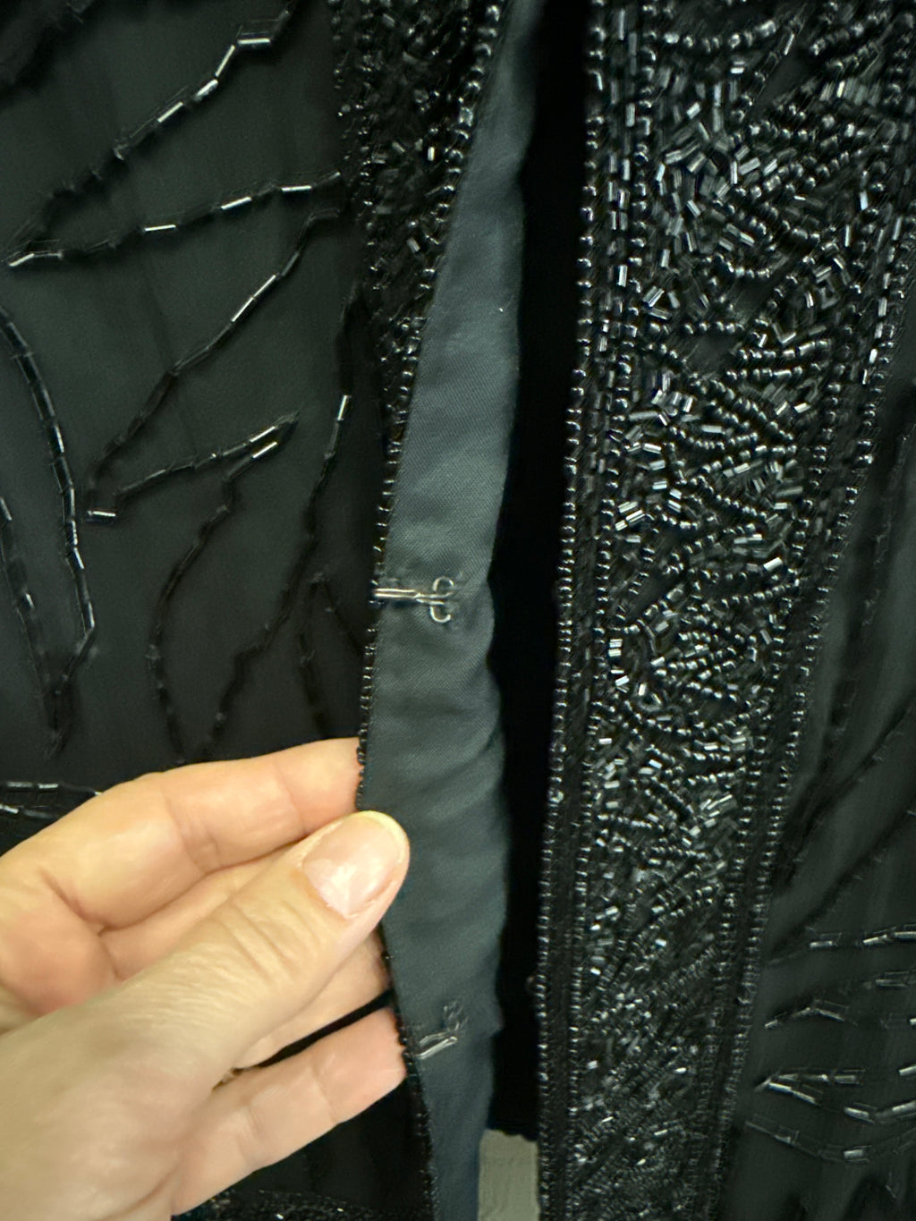 VTG BRILLIANT BEADED SILK EVENING COAT