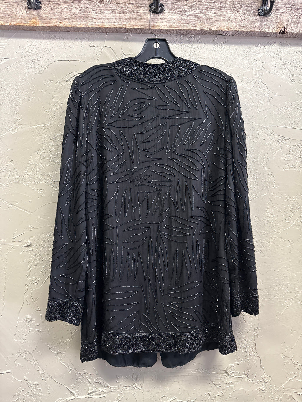 VTG BRILLIANT BEADED SILK EVENING COAT