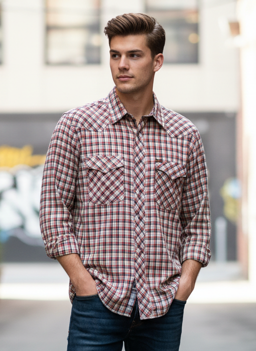 VTG WRANGLER LONG SLEEVE PEARL SNAP