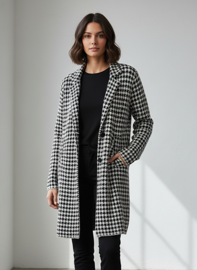 NWT MAX STUDIO HOUNDSTOOTH COAT (org$128)