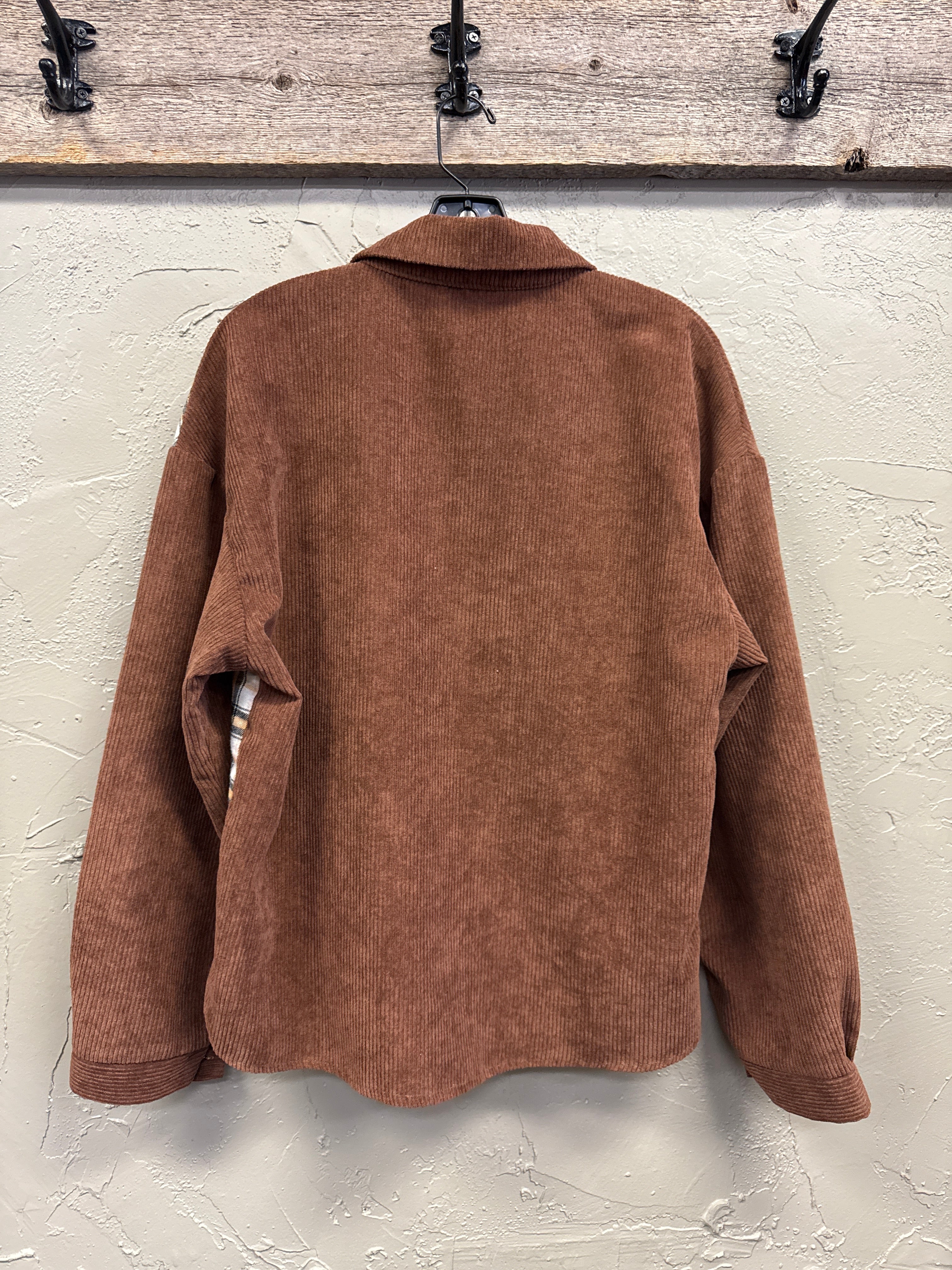 COLOR-BLOCK CORDUROY SHACKET