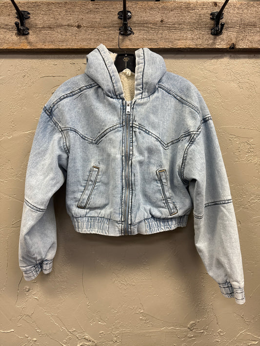 PACSUN CROP DENIM JACKET