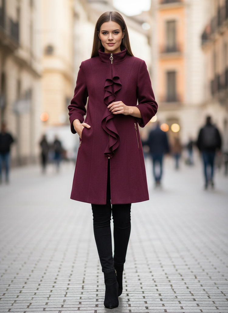 TAHARI RUFFLED PEACOAT (org$225)