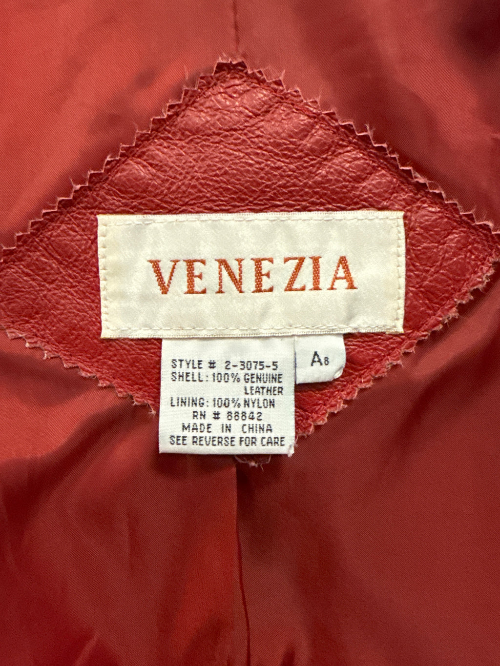 VTG 90's RED LEATHER BLAZER