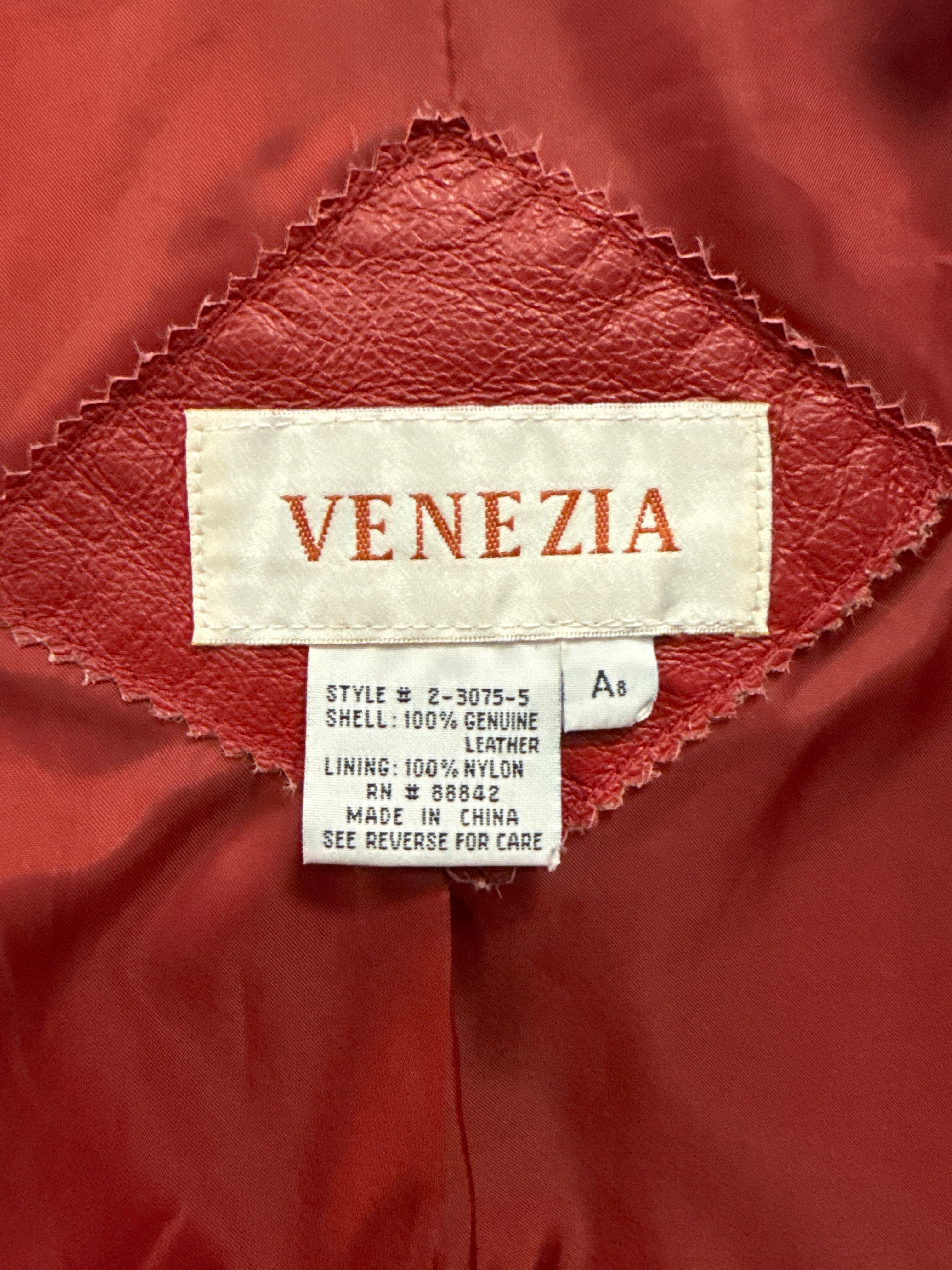 VTG 90's RED LEATHER BLAZER