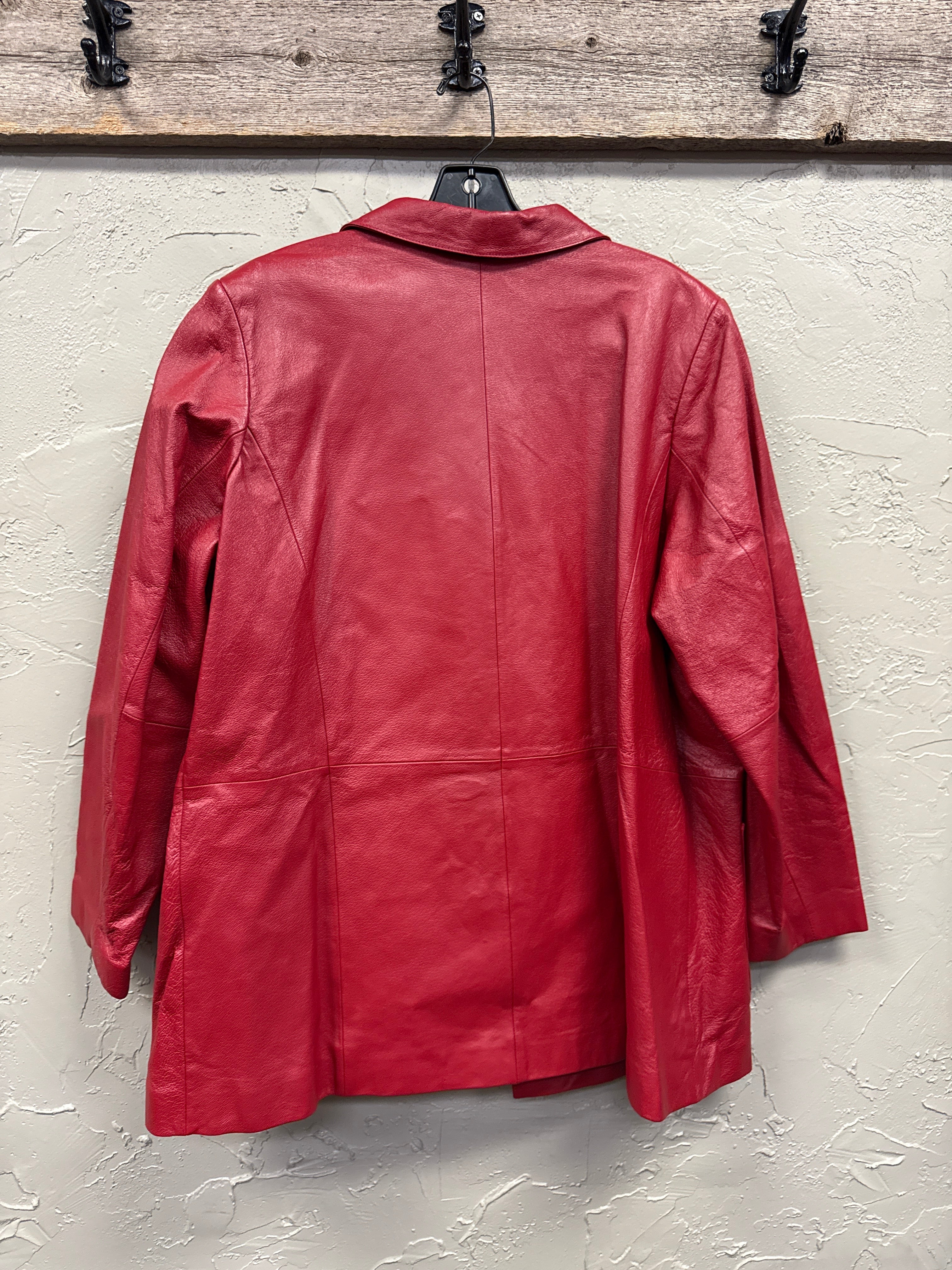 VTG 90's RED LEATHER BLAZER