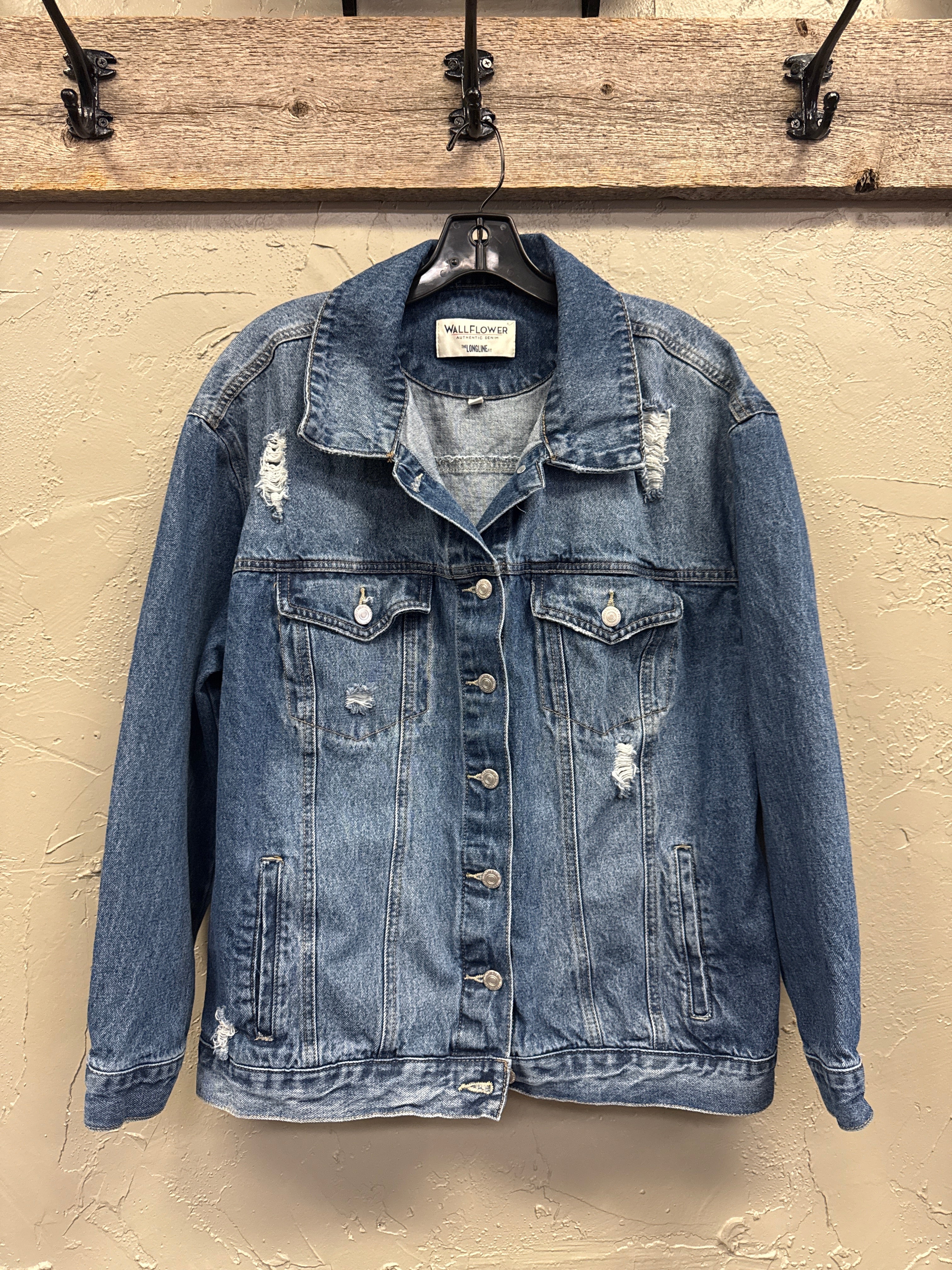 WALLFLOWER DISTRESSED DENIM JACKET