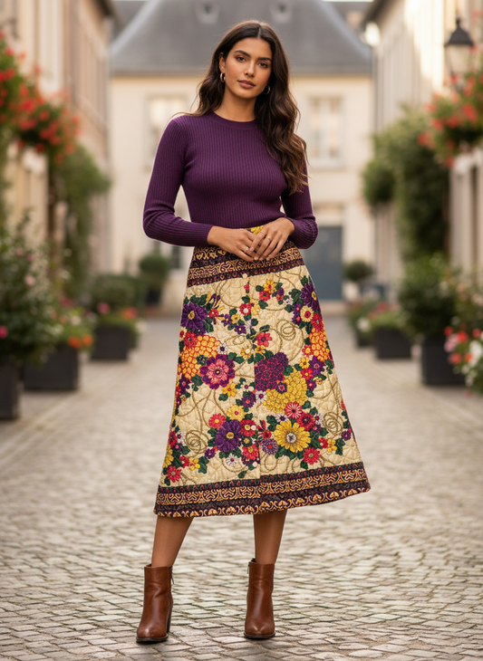 VTG QUILTED MIDI SKIRT