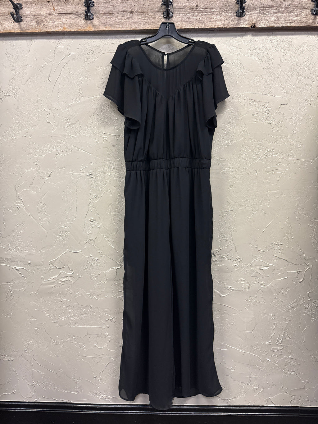 NWT Andree Black Chiffon Jumpsuit