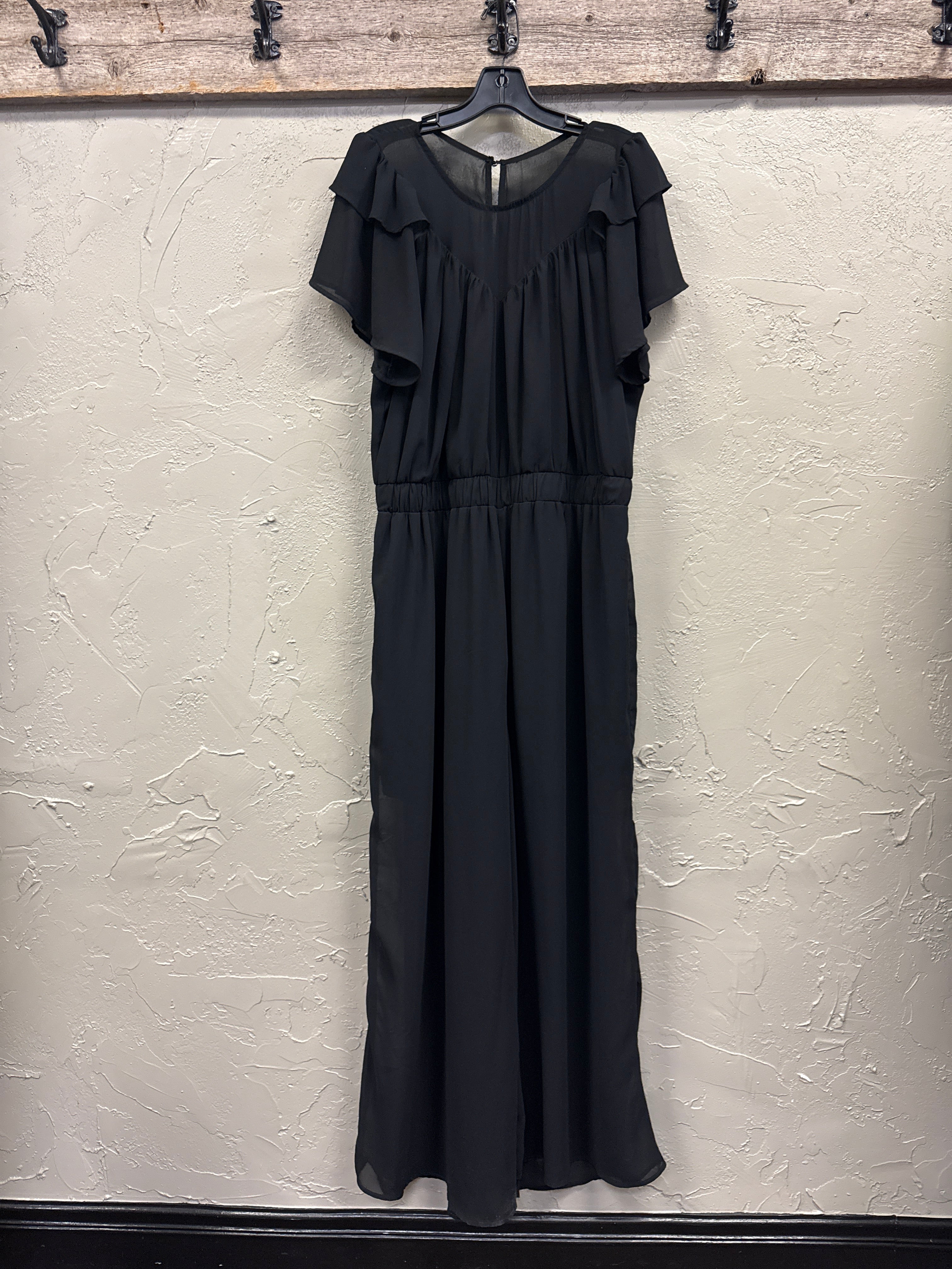 NWT Andree Black Chiffon Jumpsuit