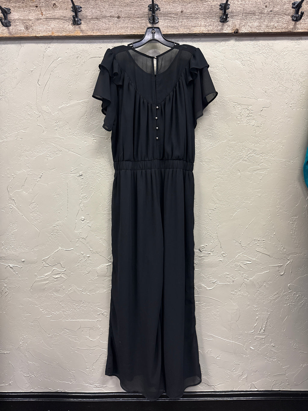 NWT Andree Black Chiffon Jumpsuit