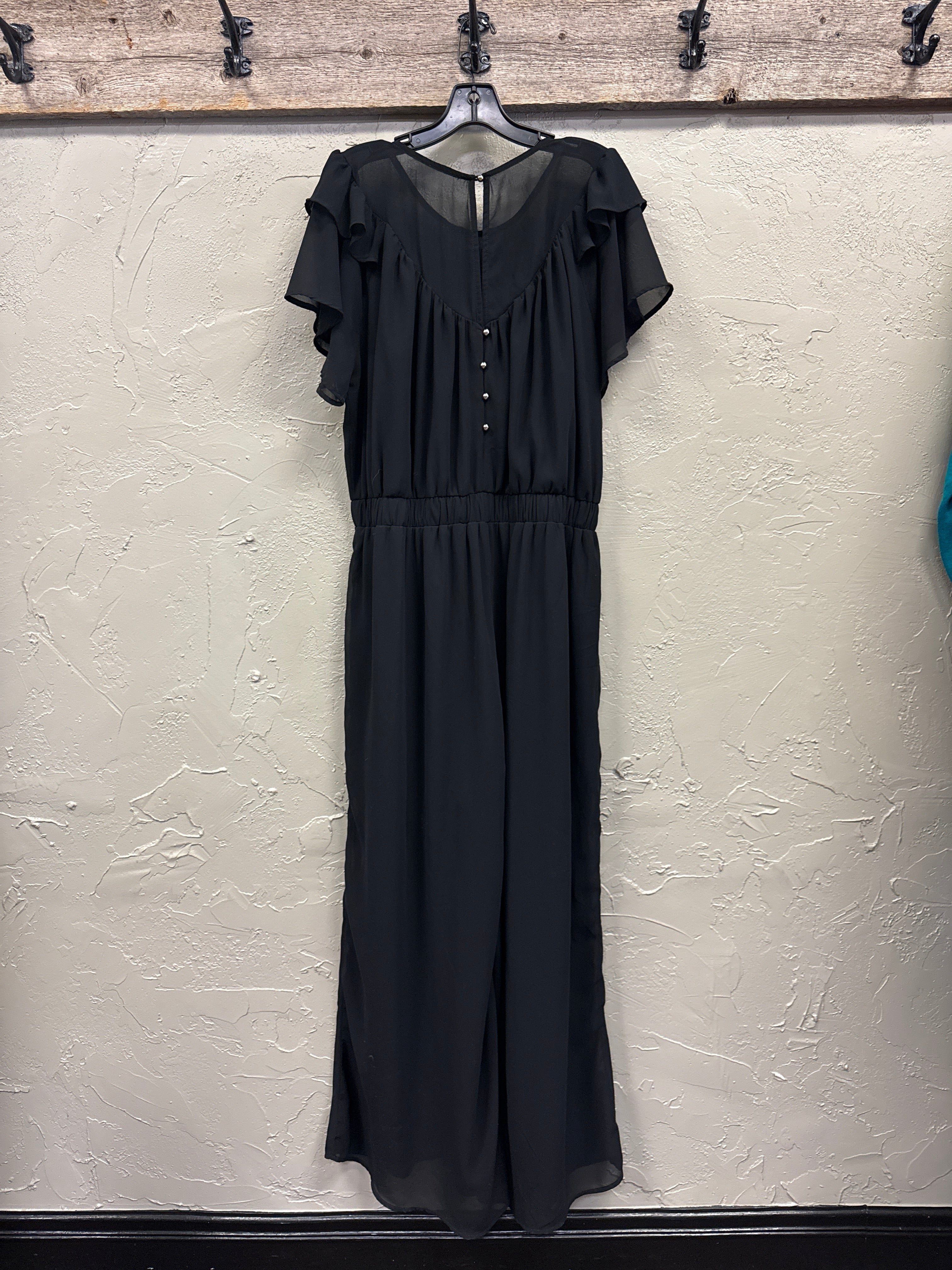 NWT Andree Black Chiffon Jumpsuit