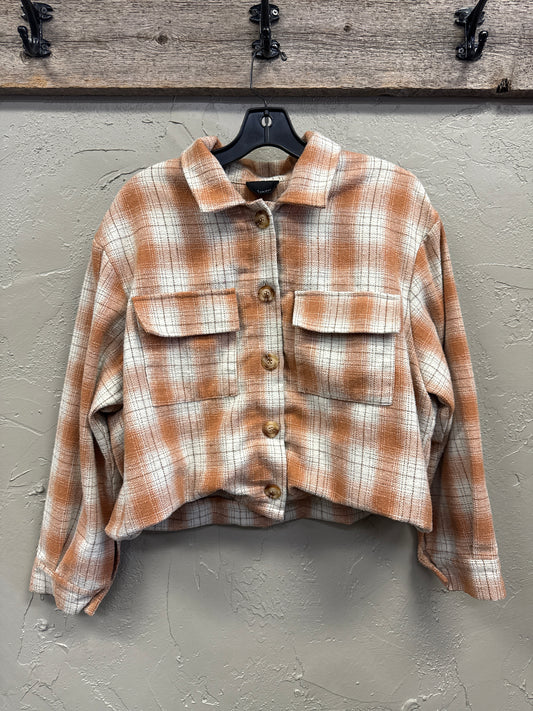 LUMIERE CROP FLANNEL SHACKET