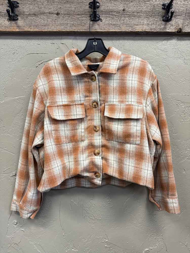 LUMIERE CROP FLANNEL SHACKET