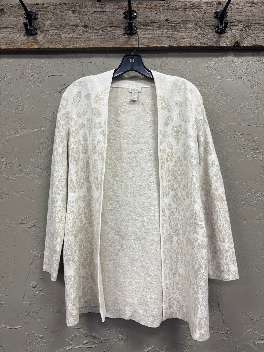 CHICOS METALLIC CARDIGAN