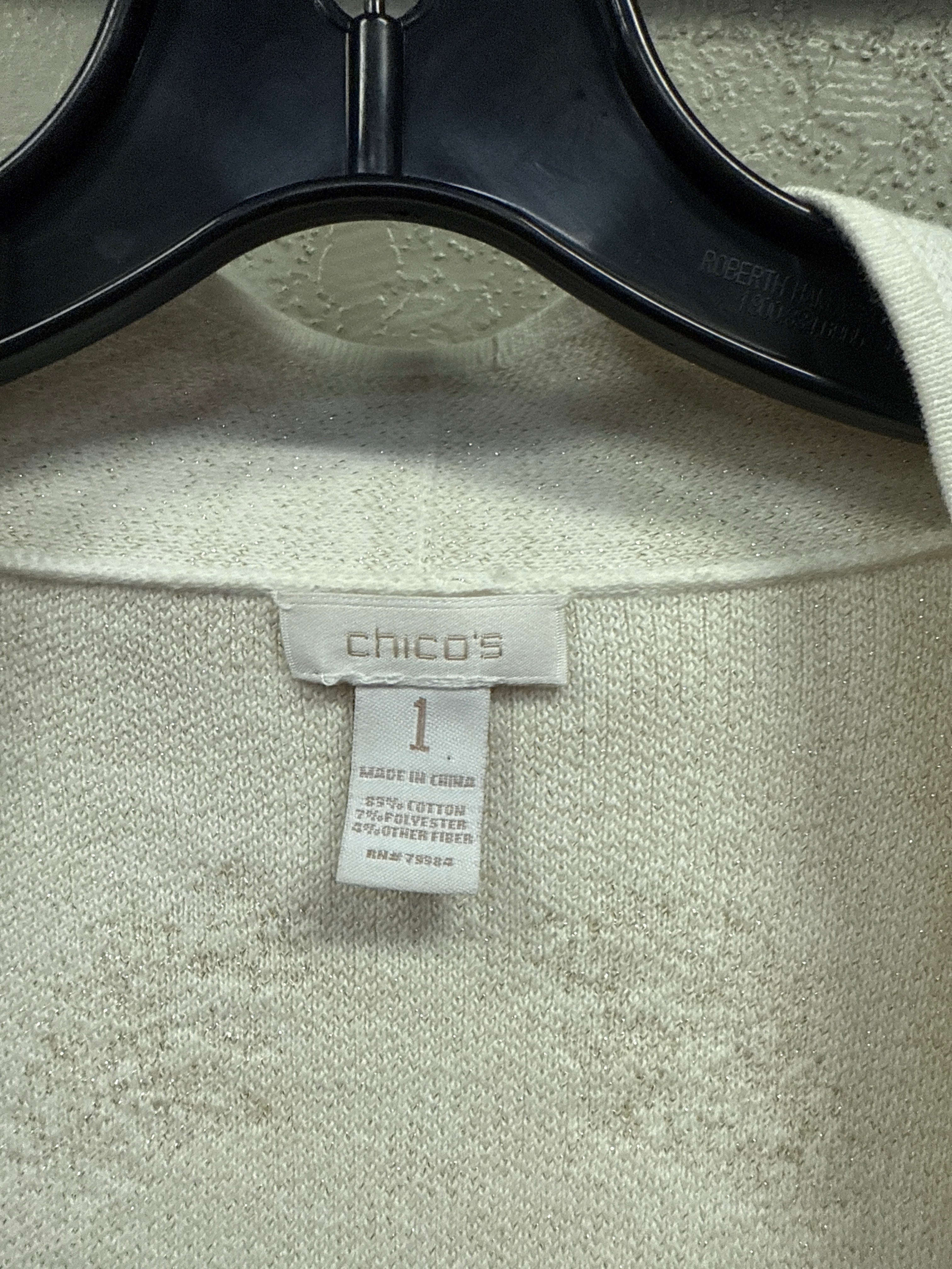 CHICOS METALLIC CARDIGAN