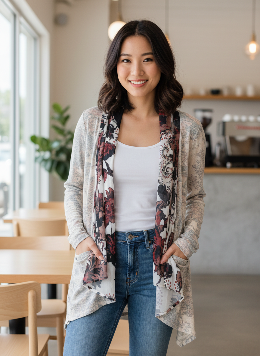 NWT One World Floral Cardigan