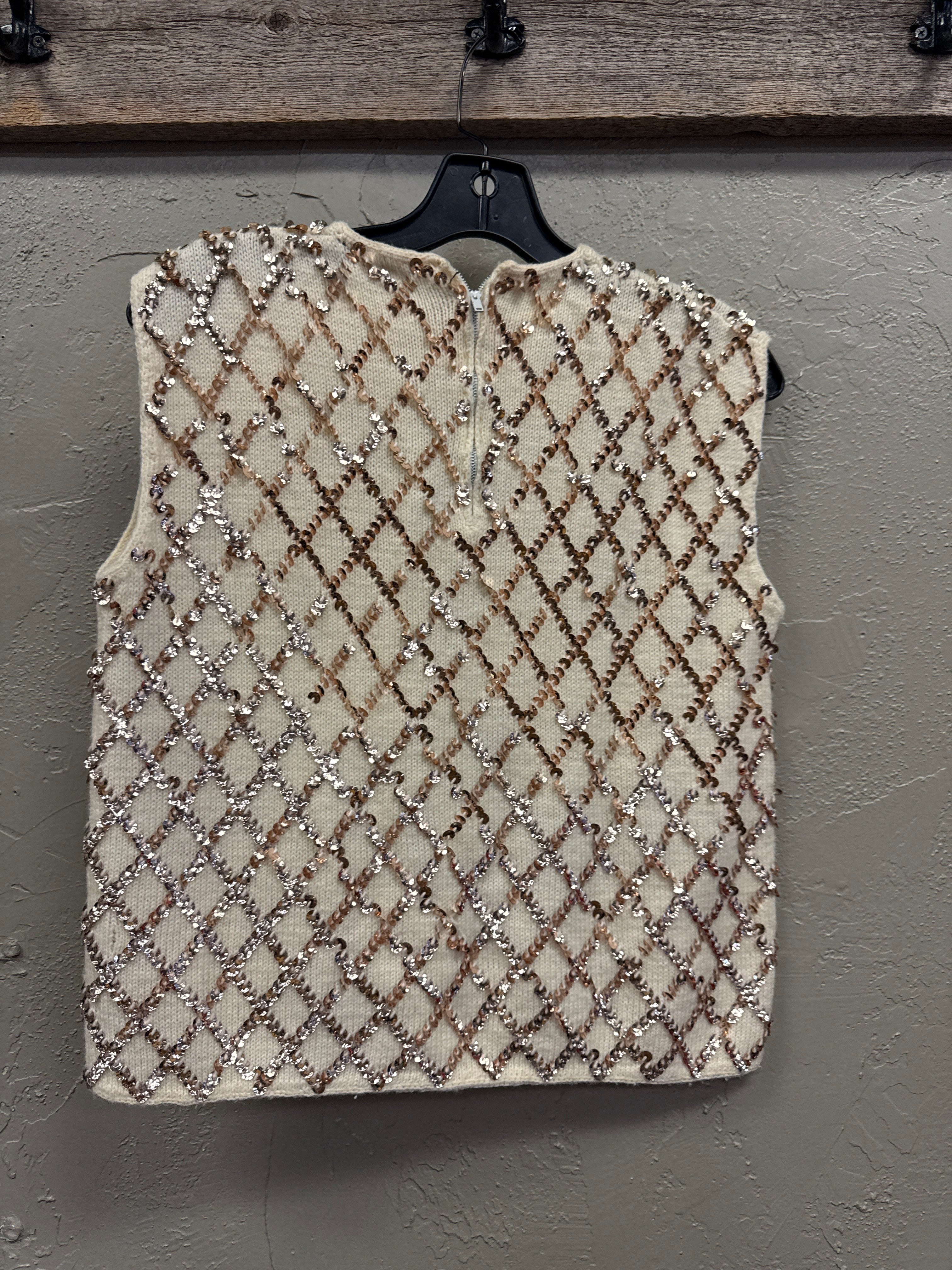 VTG SEQUIN SLEEVELESS SWEATER *as is*