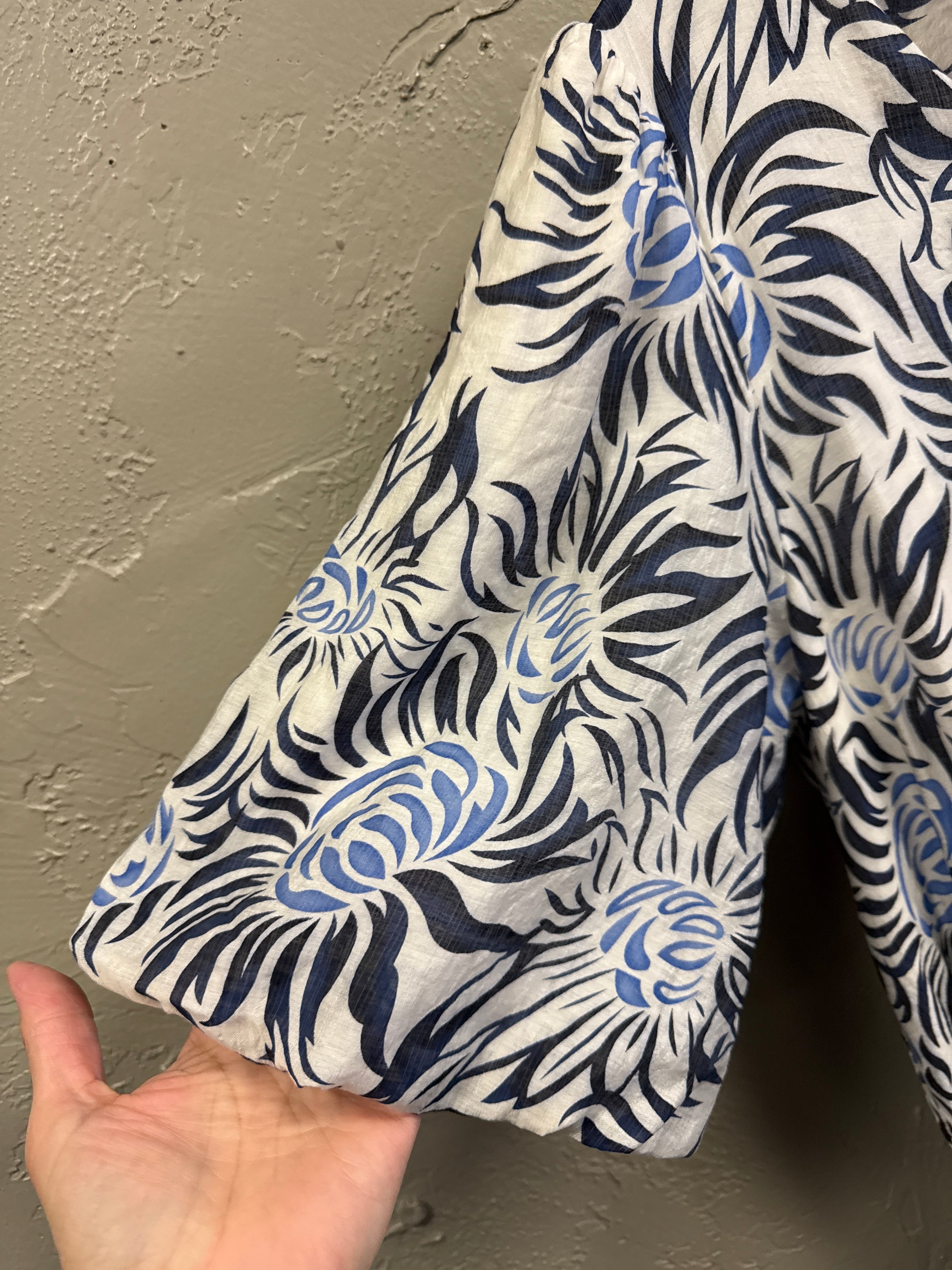 VOY FLORAL STRIPE MIDI DRESS (org$74)
