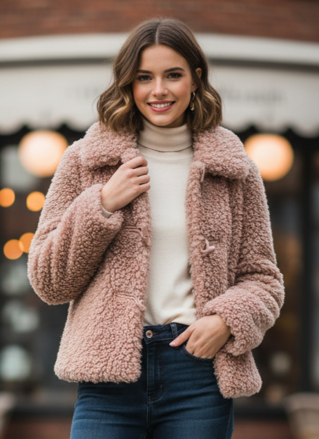 LAUREN CONRAD SHERPA CROP JACKET
