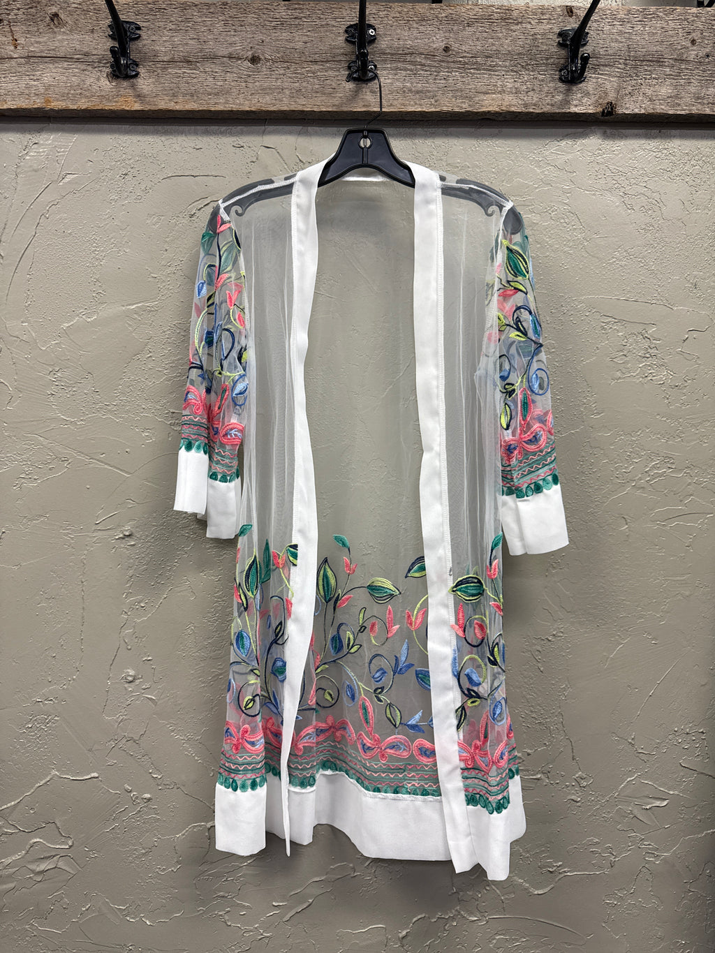 Embroidered Floral Mesh Cover