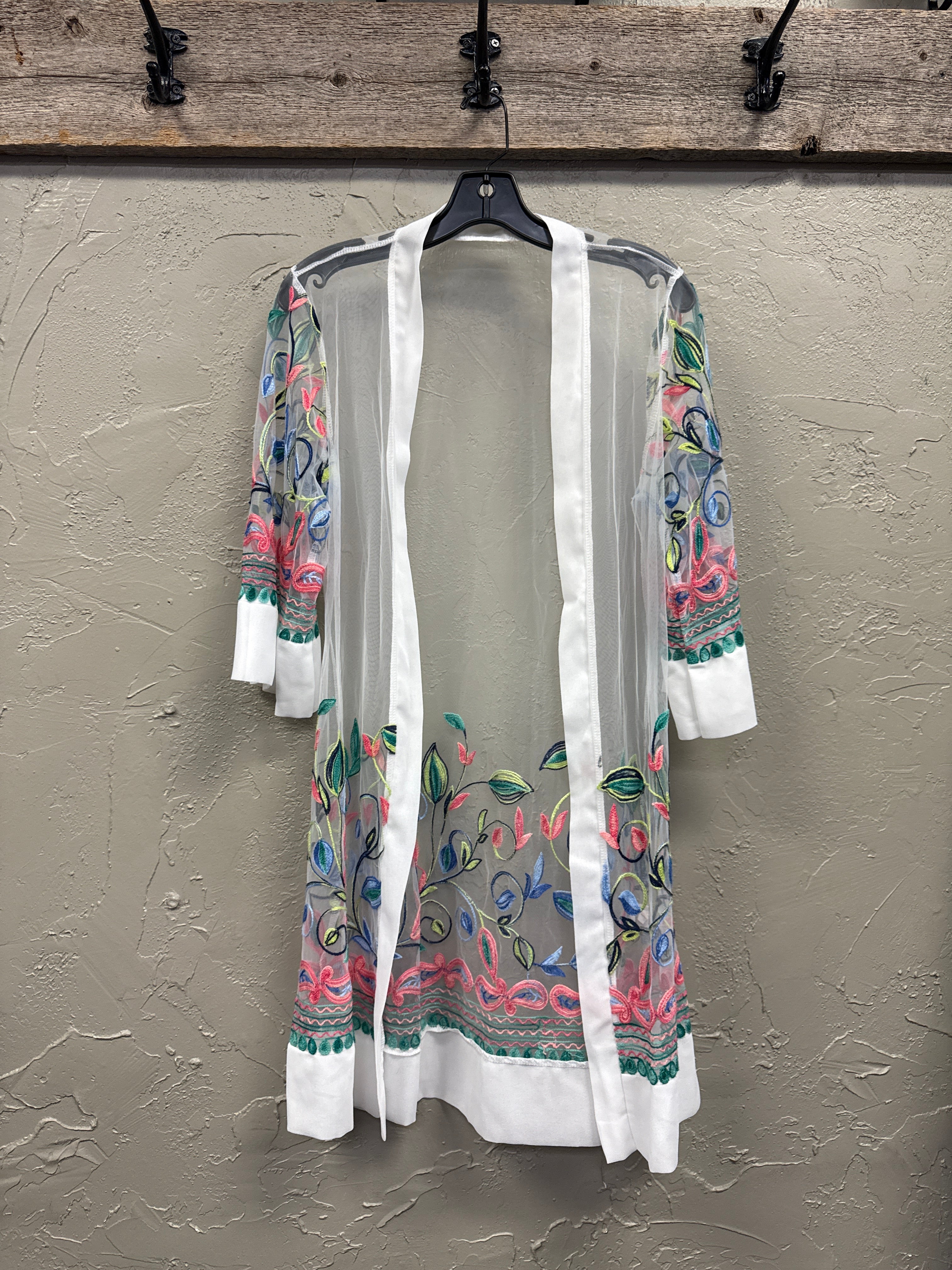 Embroidered Floral Mesh Cover