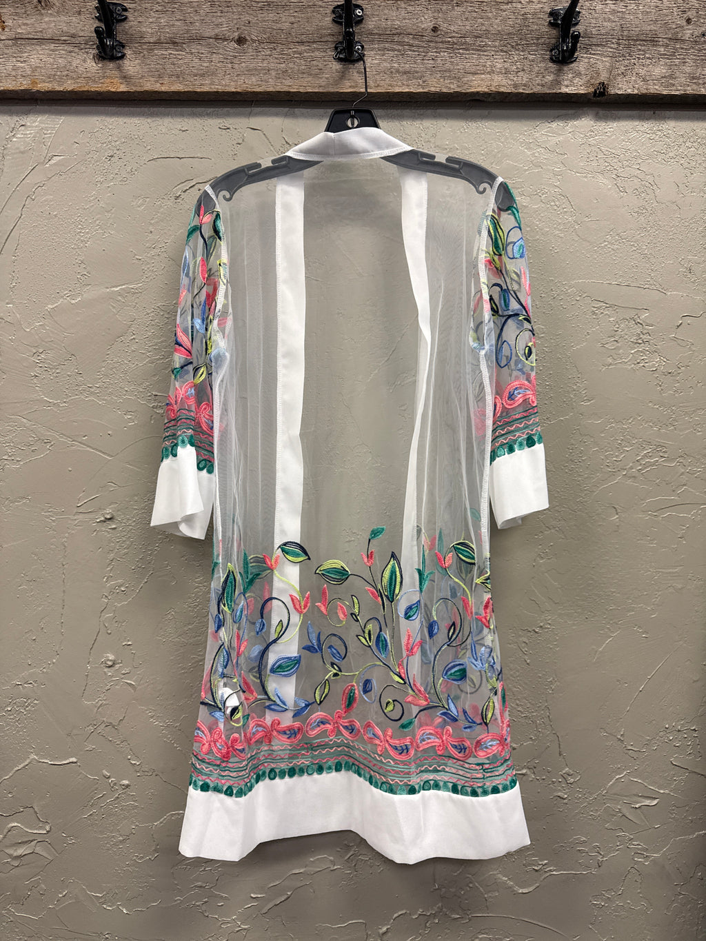 Embroidered Floral Mesh Cover