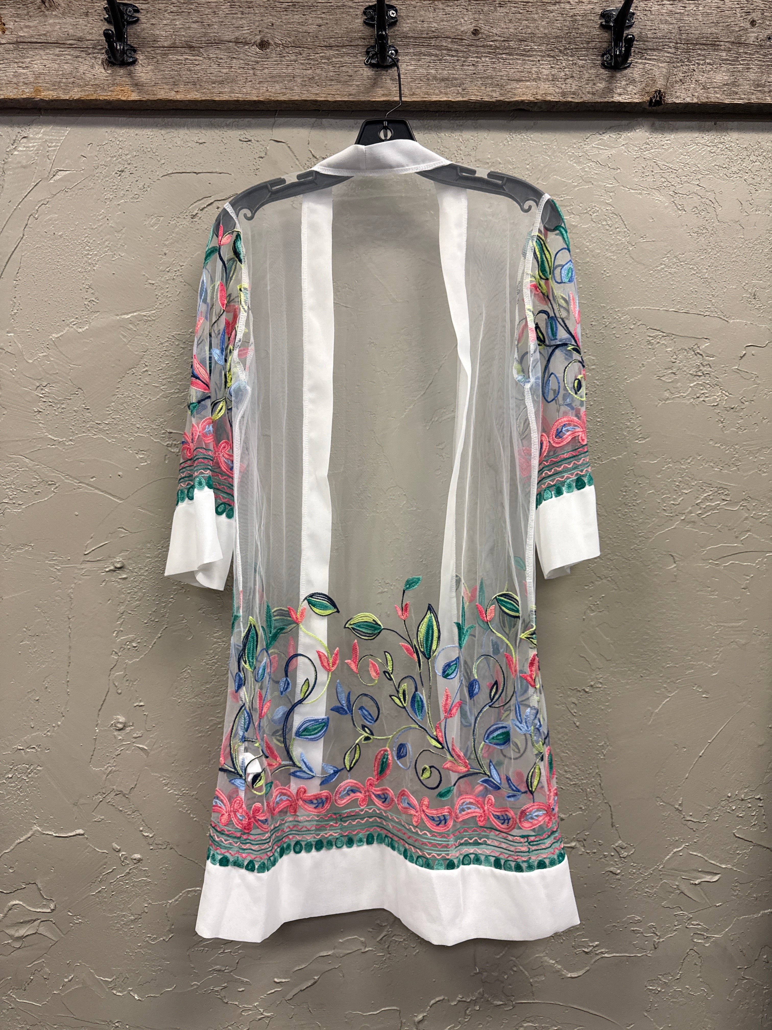 Embroidered Floral Mesh Cover