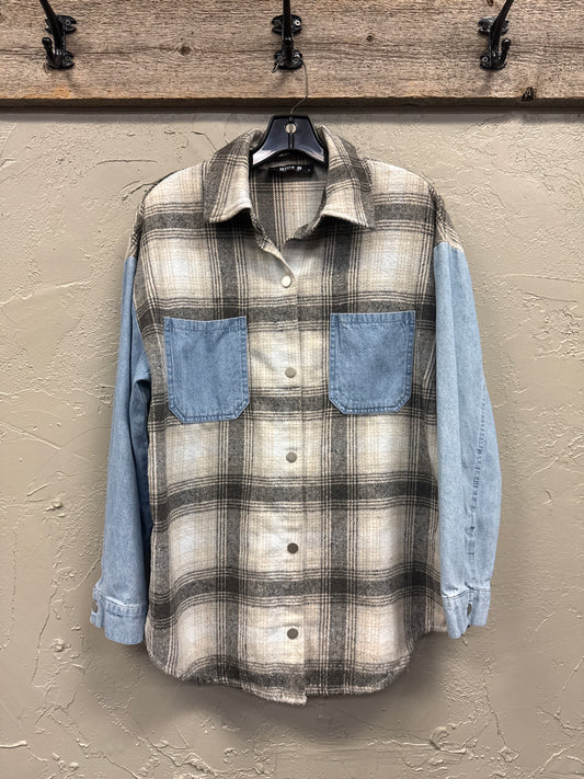 BLUE B DENIM/FLANNEL SHACKET