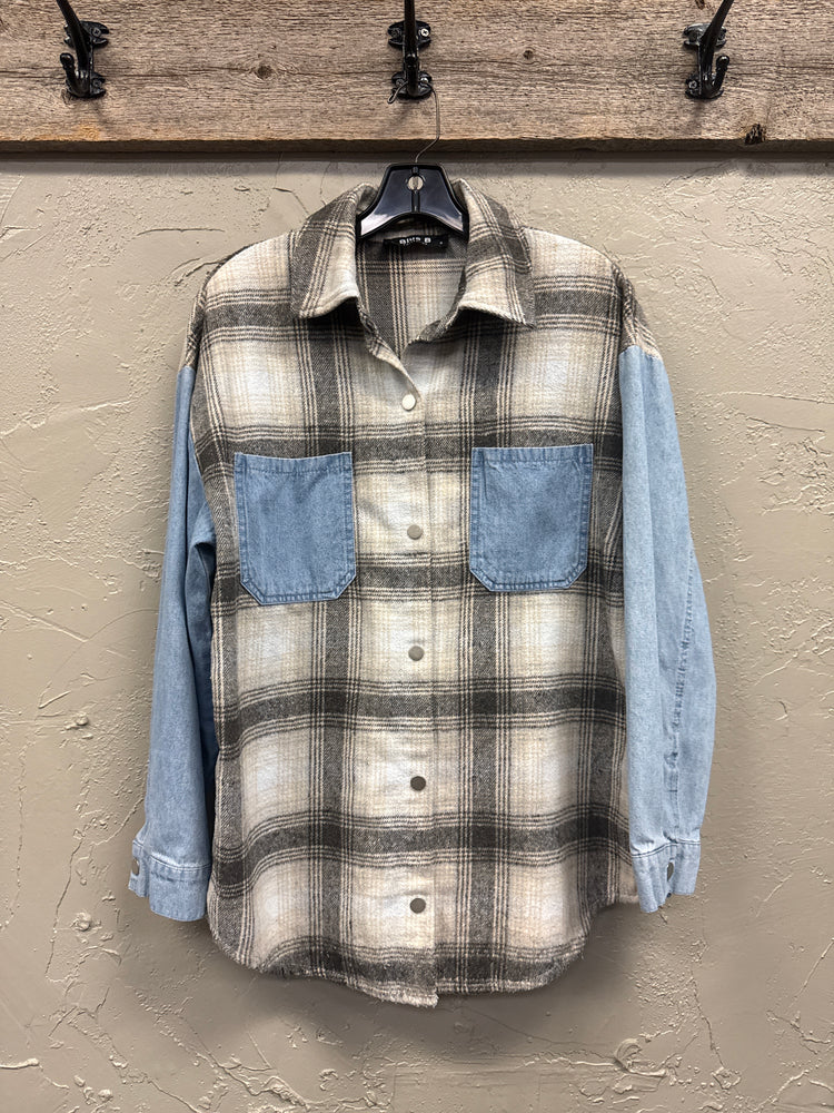 BLUE B DENIM/FLANNEL SHACKET