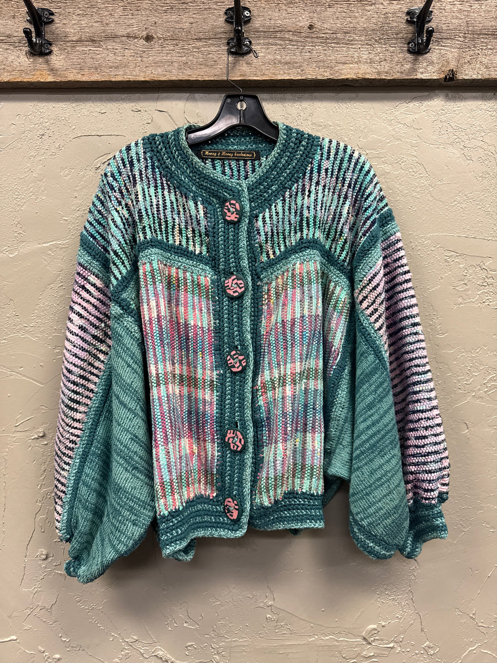 VTG HONEY & HONEY BALLOON SLEEVE CARDIGAN