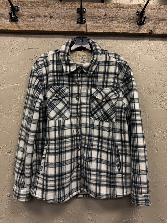 SAGE COLLECTIVE PLUSH SHACKET (org$85)