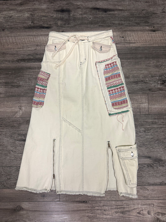 POL DENIM MIDI SKIRT