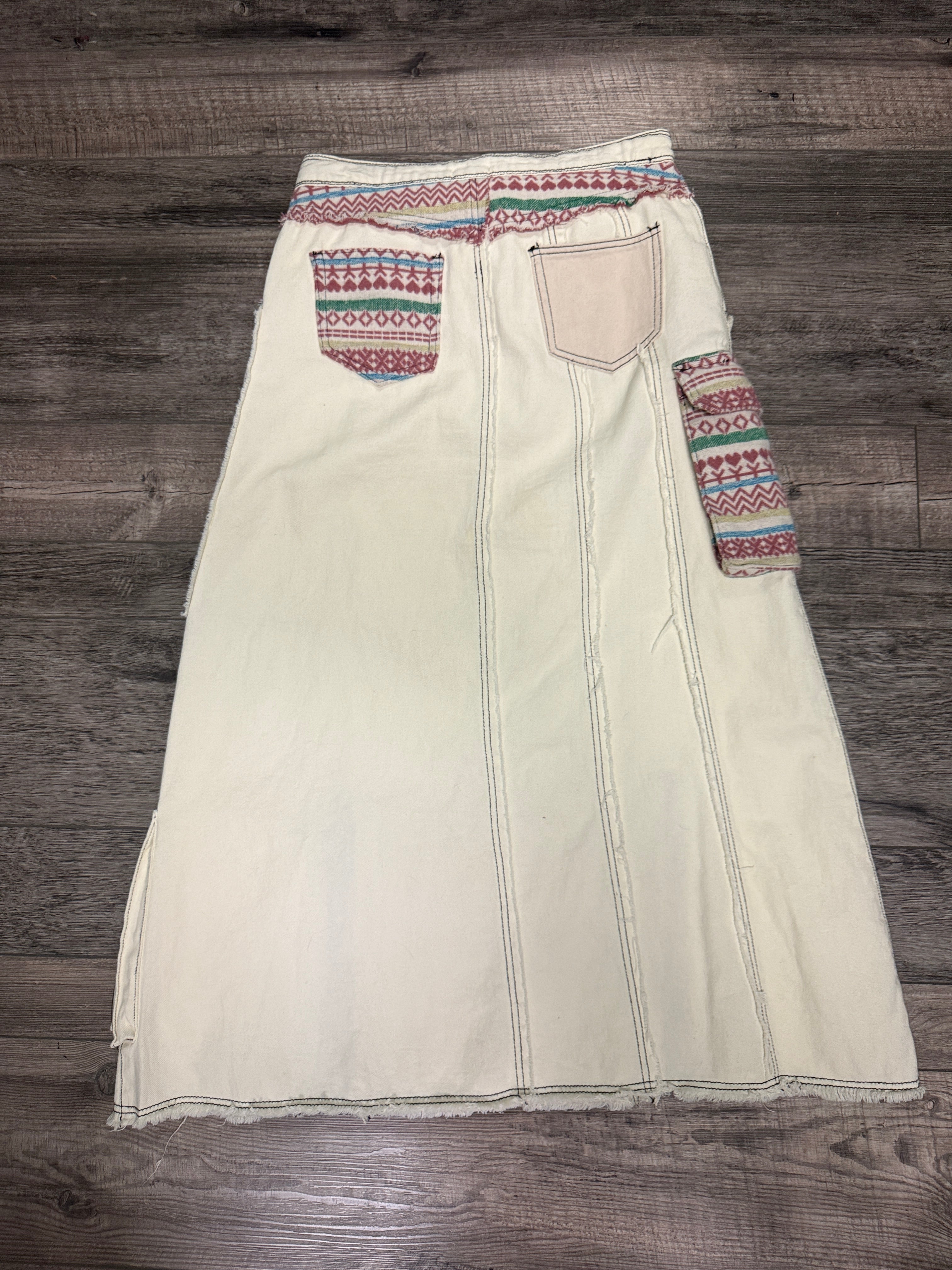 POL DENIM MIDI SKIRT