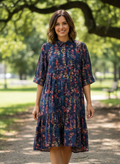 NATURAL LIFE TIERED MINI DRESS