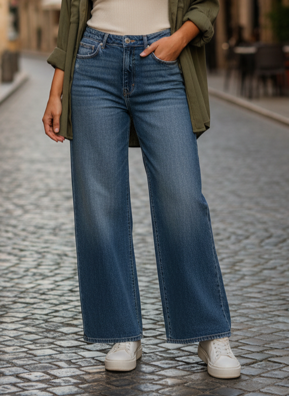 HIDDEN WIDE LEG JEAN (org$88)