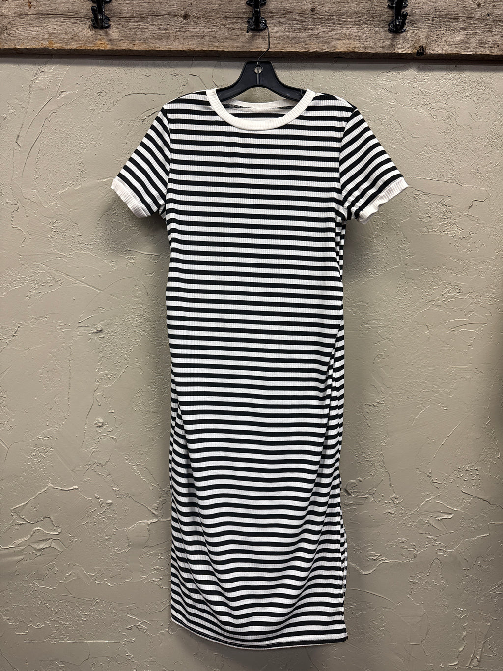 Crewneck Striped Midi Dress