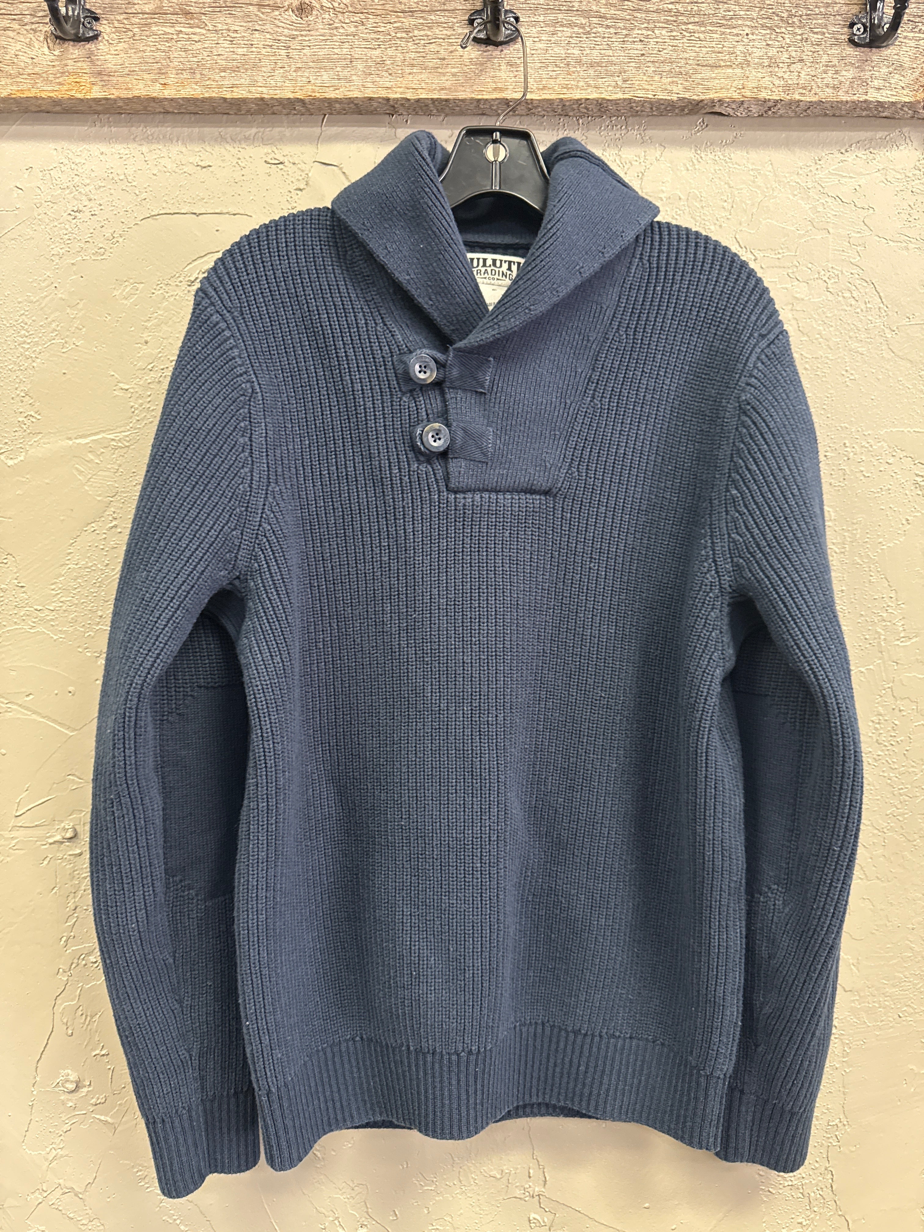 DULUTH TRADING CO SHAWL COLLAR SWEATER (org$100)