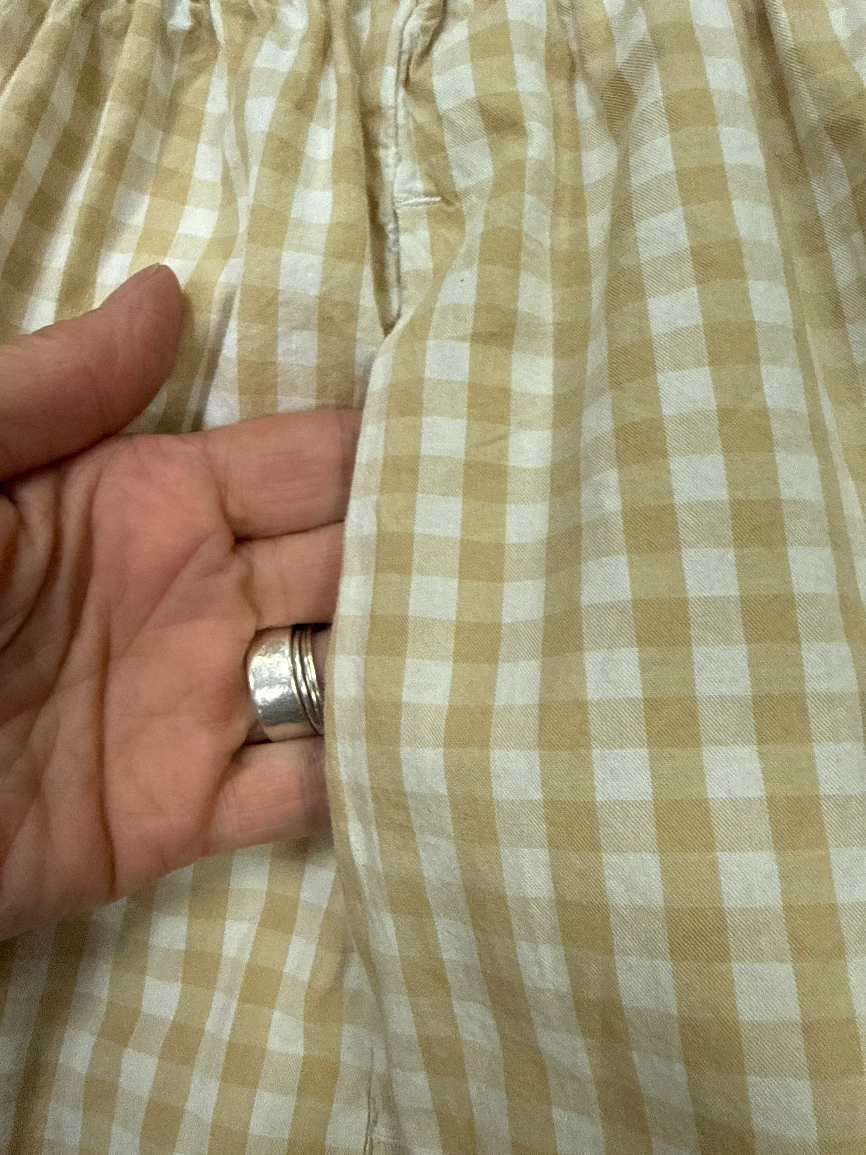 Curved Tier Gingham Skirt