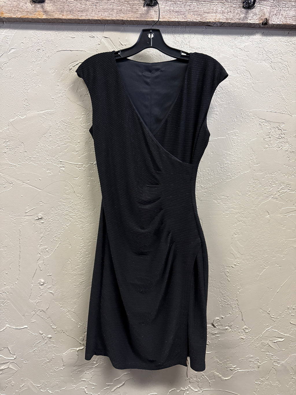SLEEVELESS, TEXTURED WRAP DRESS