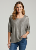 NWT Kim & Cami Metallic Top (org$68)