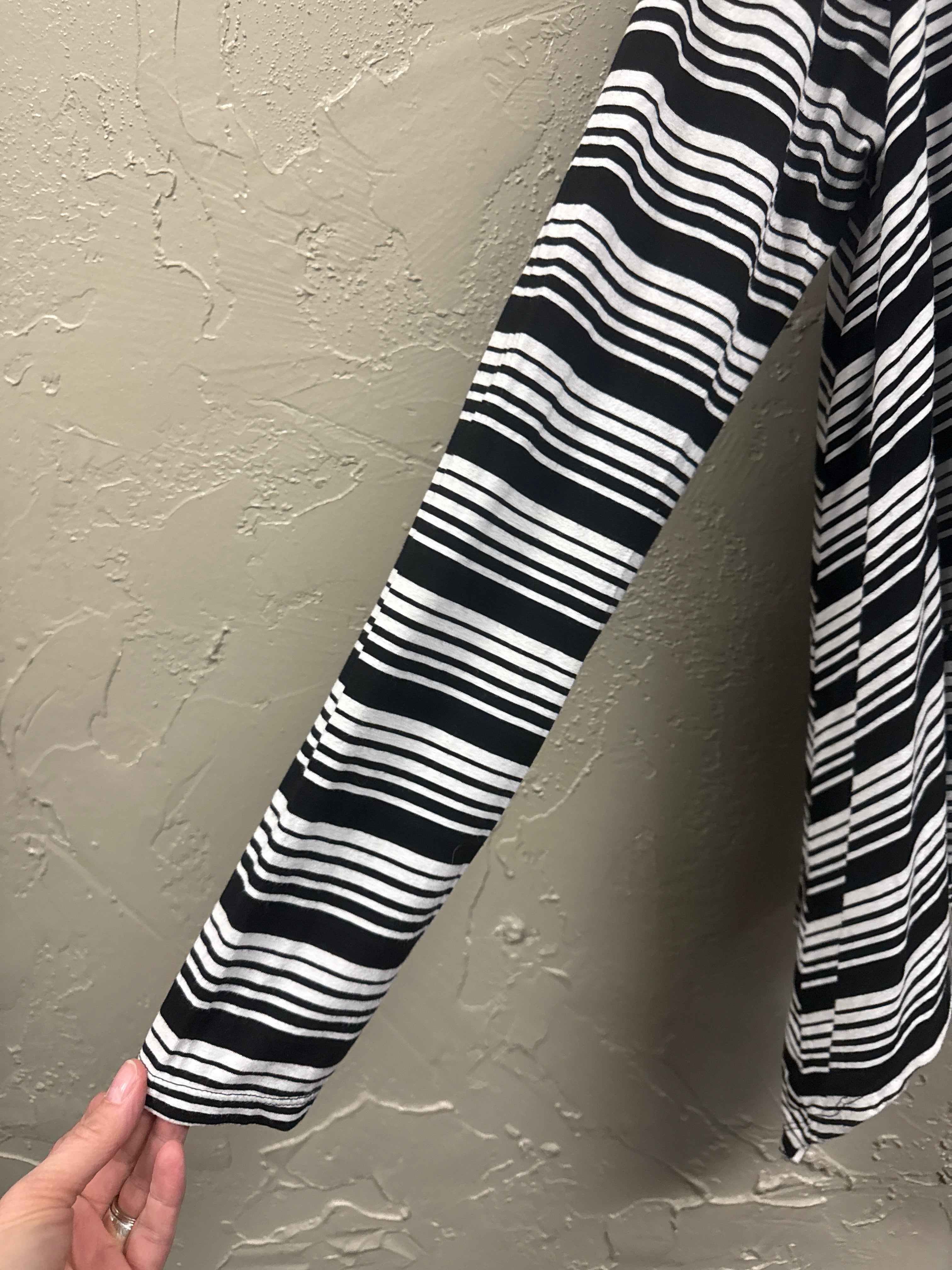 WHBM STRIPED DRAPED CARDI (org$79)