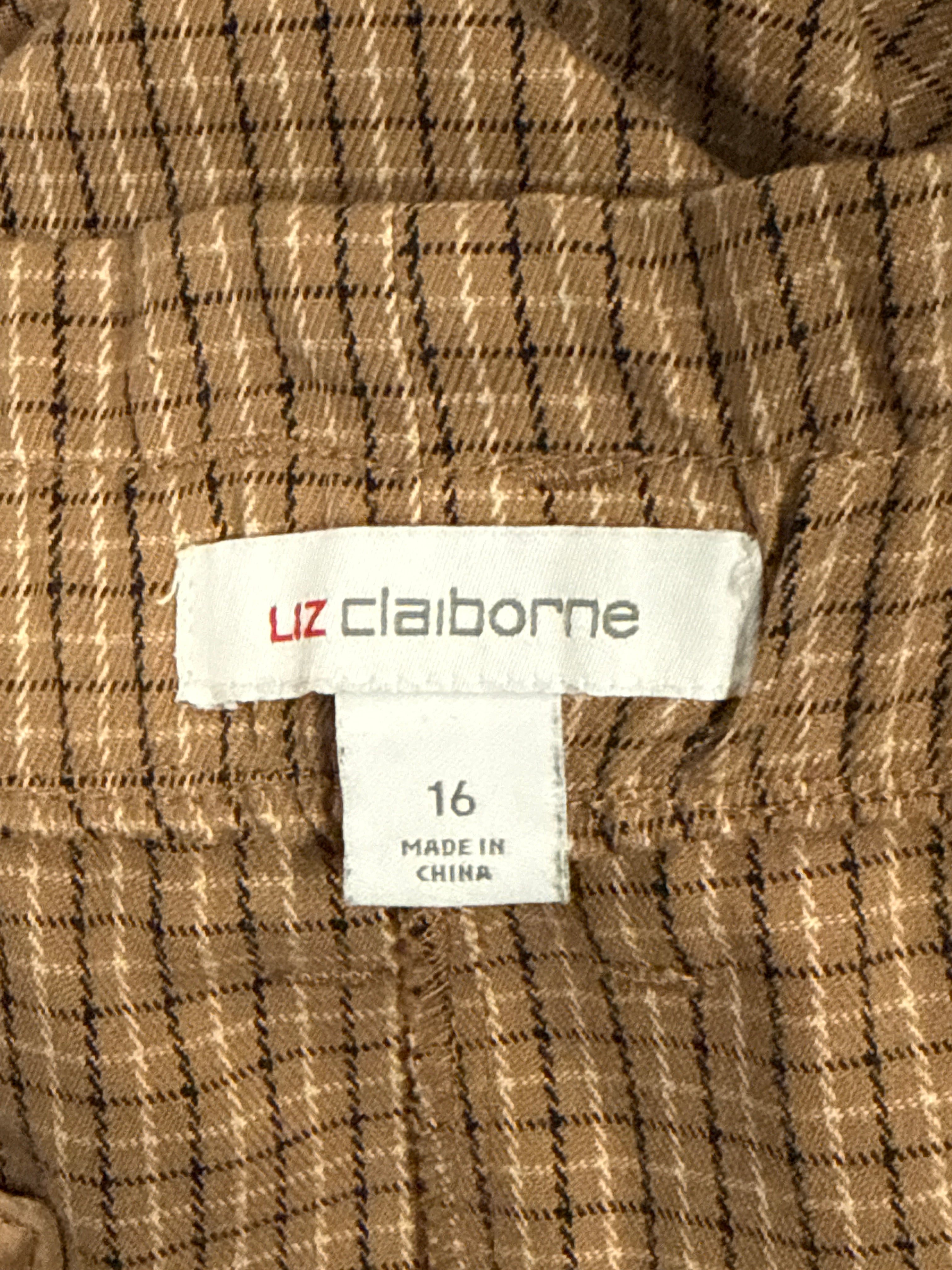 Liz Claiborne Plaid Belted Pant