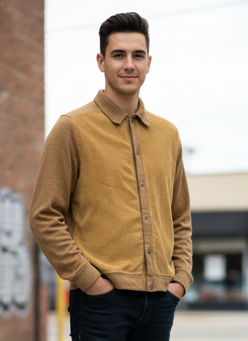 VTG 60's DI FIRENZE KNIT & CORDUROY SHIRT