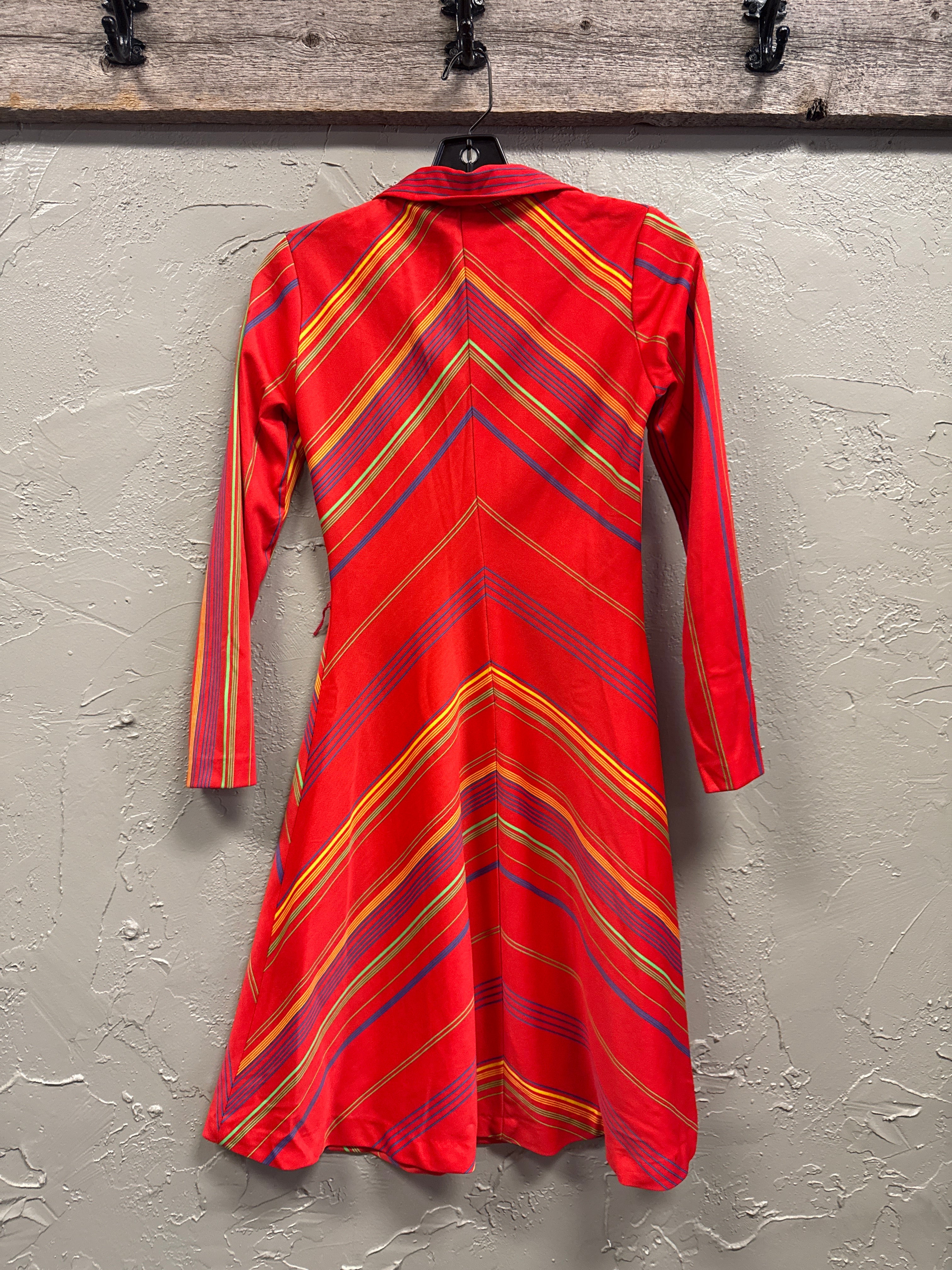 VTG 1970's CHEVRON STRIPED DRESS
