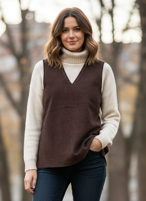 VTG BROWN VELVET VEST