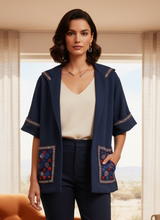 VTG ART-TO-WEAR OPEN COAT