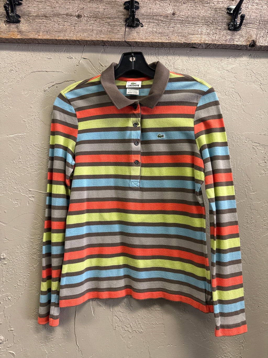 VTG Y2K LACOSTE STRIPED POLO