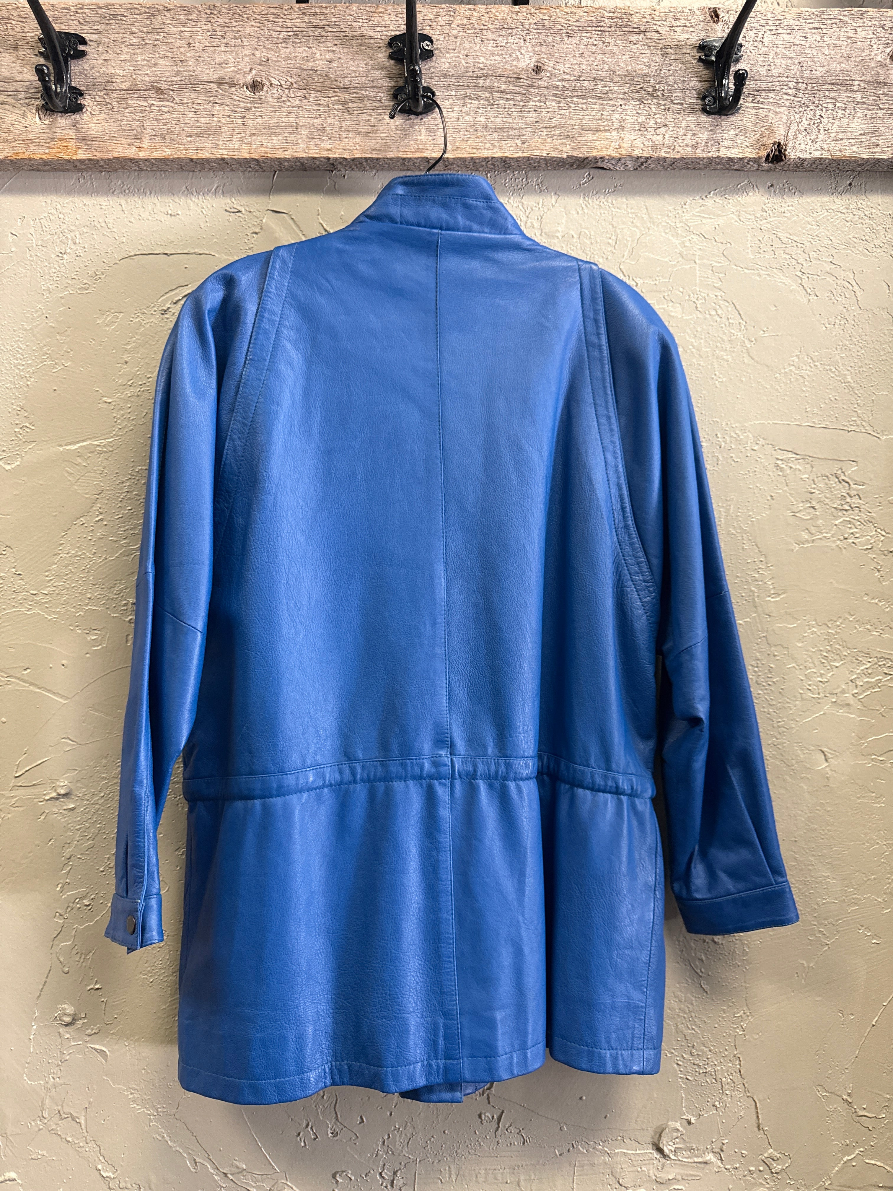 VTG 80's LEATHER CAR COAT